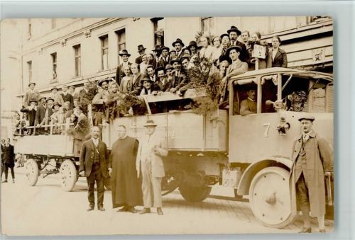 Ausflug mit Anhänger Foto ca 1935 AK