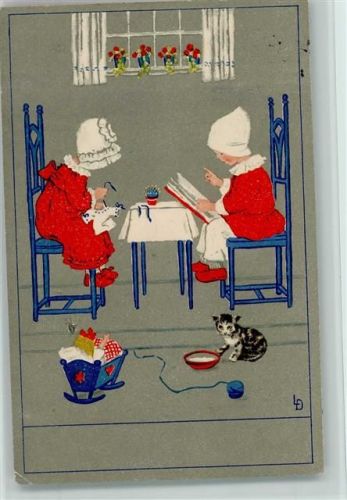 Meissner & Buch Serie 2300 - Kinder lesen und nähen, Katze mit einer Schüssel Milch