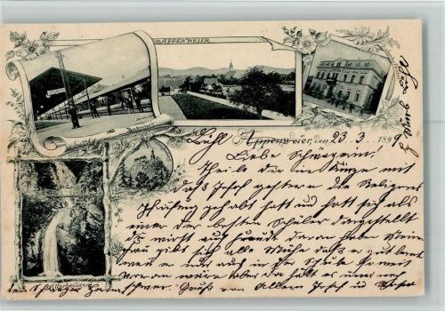 Appenweier 1899 Bahnhof, Wasserfall, AK Gute Erhaltung