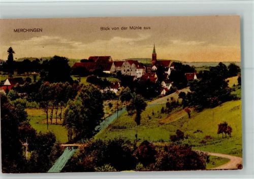 Merchingen 1927 Blick von der Mühle aus AK Gute Erhaltung