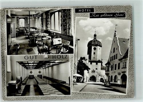 Oettingen Hotel zur Goldenen Gans Inh. Marie Müller VW Käfer Kegelbahn