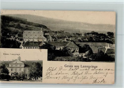 31195 W3206 Lamspringe 1918 - Kloster und Teilansicht AK