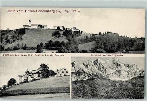 Hohenpeißenberg 1912 Gasthaus zum bayr. Rigi Zugspitze