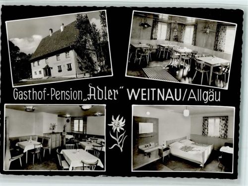87480 W8961 Weitnau - Gasthof Adler mit Innenansicht, gute Erhaltung AK