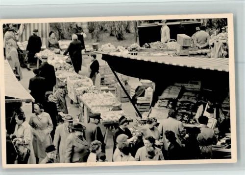 Wollin 1955 Markt - Marktszene AK