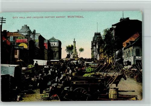 Montreal City Hall and Jaques Cartier Market Marktszene