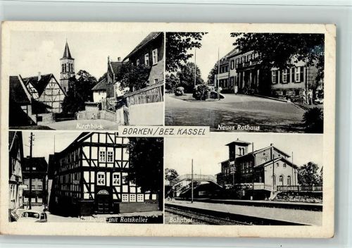 Borken 1940 Bahnhof, Rathskeller, Rathaus , Eckknick