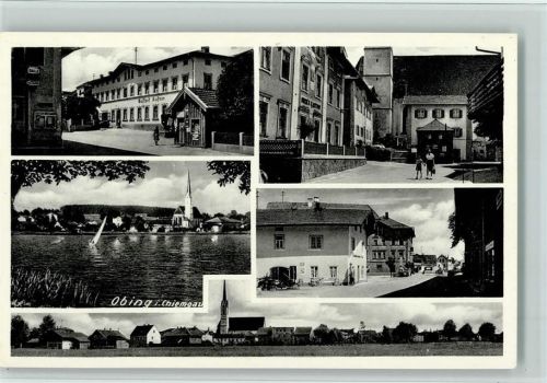 Obing 1957 Gasthof , Straßenbilder, gute Erhaltung AK
