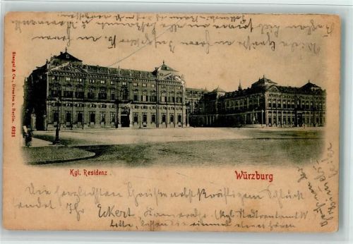 Würzburg 1899 Reliefdruck Kgl. Residenz