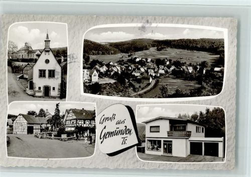 Gemünden 1968 Lebensmittel Laden Emil Mieheim, kleiner Fleck Bildseite