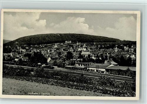 Hofheim 1959 Teilansicht mit Bahnlinie, gute Erhaltung AK