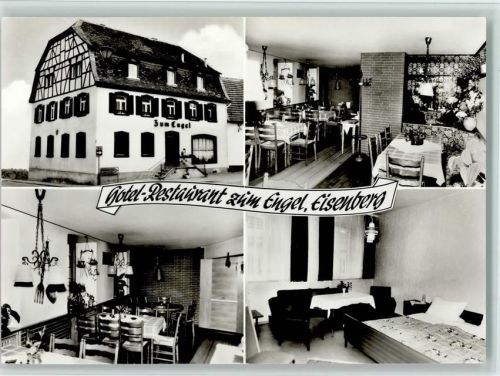 Eisenberg Hotel Restaurant Zum Engel Innenaufnahmen Gastraum Doppelzimmer 4-Bildaufnahme