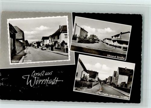 Wörrstadt 1975 Hermann Straße, Uhland Straße, Leuchner Str., gute Erhaltung AK