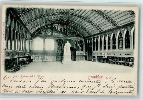 Frankfurt 1900 Reliefdruck Kaisersaal im Römer