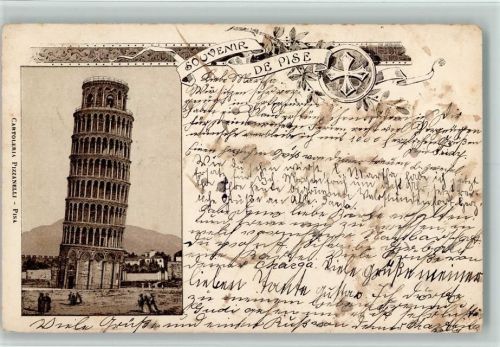 Pisa 1898 Gruss aus - Turm