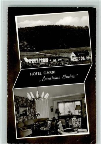 Geisweid Hotel "Buchen" Hotel Garni mit Innenansicht, gute Erhaltung AK