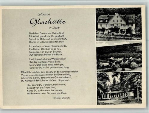Glashütte Exsammlung Busse Gedicht R. Meier Ortsansichten 3-Bildaufnahme