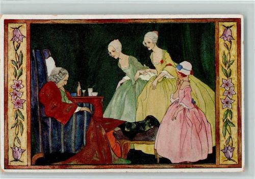 Biedermeier - Serie 136 - La Visite au Malade Cramer, M. (Rie) Künstlerkarte