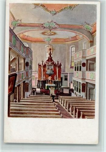 Lauterbach Evangel. Kirche Innenaufnahme sign. K. Lindegreen