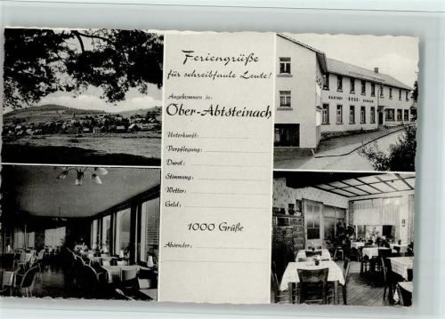 69518 W6941 Ober-Abtsteinach - Gasthof Zur Rose Pension Innenaufnahmen Gastraum Ortsansicht 4-Bildaufnahme