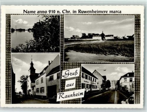 Raunheim Name anno 910 n. Chr. in Ruwenheimere marca, sehr gute Erhaltung AK