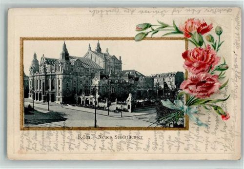 Köln Altstadt-Süd 101 1904 Neues Stadttheater Lithographie/Prägedruck
