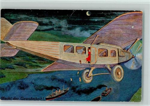 1934 Macht der Gewohnheit - Schuhe fliegen aus dem Flugzeug AK