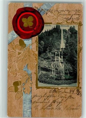 Oker 1908 Romkerwasserfall Siegel Vierblättriges Kleeblatt