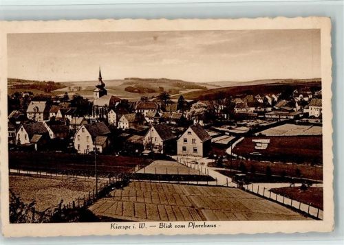 Kierspe 1933 Blick vom Pfarrhaus, gute Erhaltung AK