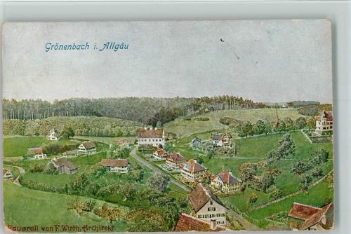 Bad Grönenbach 1910 Künstlerkarte - Aquarell von F. Wirth AK