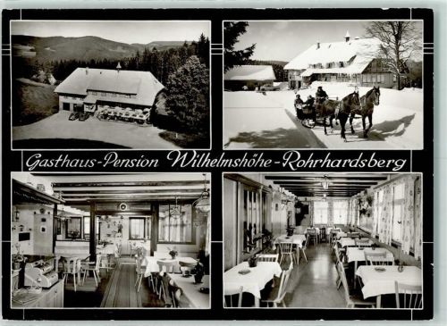 Rohrhardsberg Gasthaus Pension Wilhelmshöhe Winter Pferdeschlitten