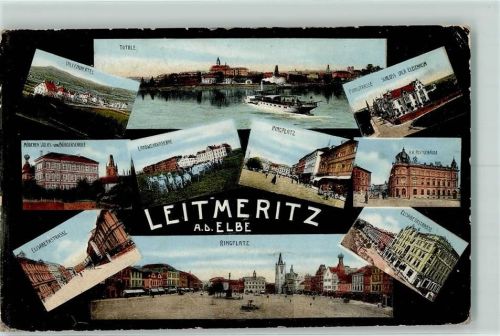 Litomerice 1916 Villenviertel Mädchen Volks- und BürgerschuleElisabethstraße Landwehrkaserne Ringplatz Parkstraße Schloss Elisenheim K. K. Postgebäude