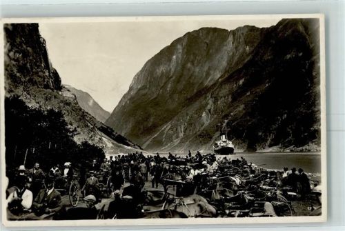 Gudvangen 1909 - Dampfer Kutschen Pferde