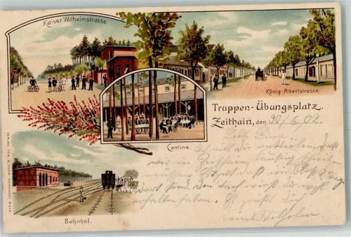 Zeithain 1902 Truppen-Übungsplatz Kaiser Wilhelmstraße König-Albertstraße Kantine Bahnhof