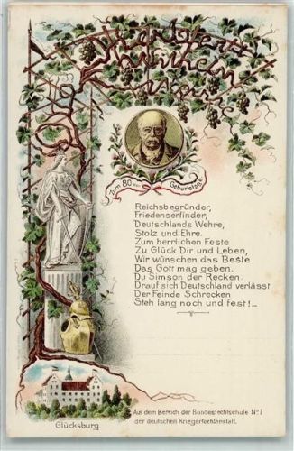 Friedrichsruh Sr. Durchlaucht dem Fürsten Otto v. Bismarck zum 80sten Geburtstag Glücksburg