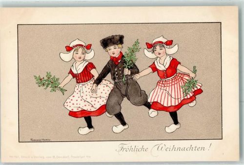 Weihnachten Holzschuhe Verlag Dondorf 167 AK Hardy, F. Lithographie / Künstlerkarte