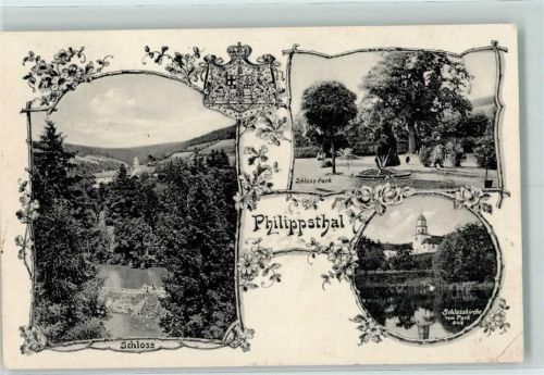 Philippsthal 1910 Schloss Schloss-Park Schlosskirche