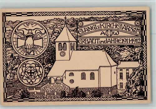 Ars Prachtkarte Evang. Kirche zu Ars erbaut im Jahre 1911-12 AK
