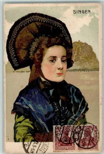 Singen 1921 Trachten - Lithographie