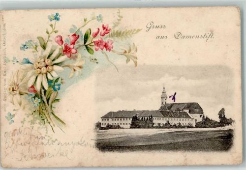 Osterhofen 1899 Kloster Damenstift Blumenstrauß