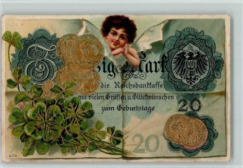 1909 Geburtstag - durchbrochene Papierwand AK
