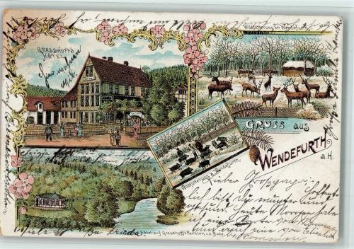 Wendefurth Gruss aus - Grasshoffs Hotel, Wildgehege AK