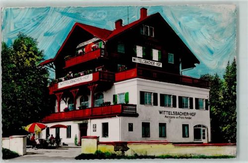 86919 W8919 Utting a. Ammersee - Gasthaus Wittelsbacher Hof Inh. Franz Kendler Terrasse Emailleschild