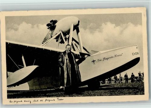 1935 Das fliegende Kreuz und der fliegende Pater Schulte AK