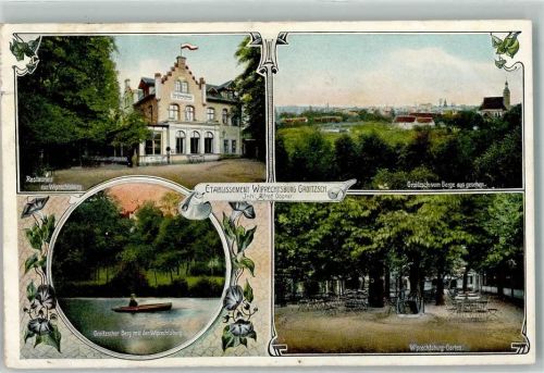 Groitzsch 1906 Gasthaus Wiprechtsburg Gartenwirtschaft