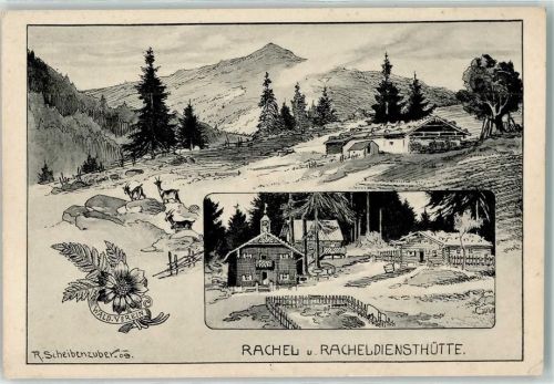 Rachel Racheldiensthütte sign R. Scheibenzuber