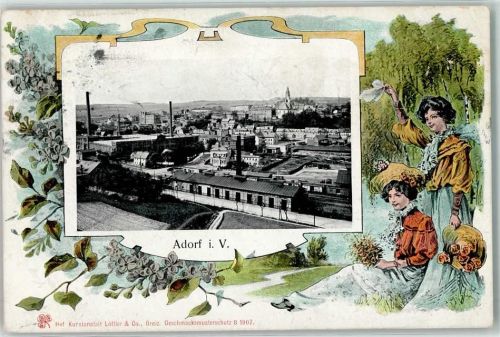 Adorf 1907 Frauen Mode Passepartout