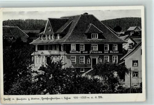 79865 W7821 Grafenhausen , Hochschwarzw 1936 Gebrauchsspuren Gasthaus zur Krone AK