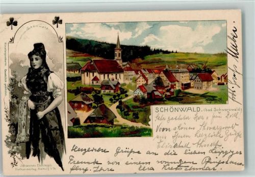 Schönwald 1928 Gruss aus - Lithographie Verlag Elchlepp