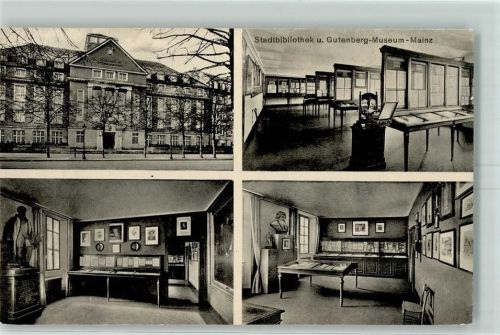 W6500 Mainz a Rhein Innenansichten Stadtbibliothek AK Bibliothek 1927